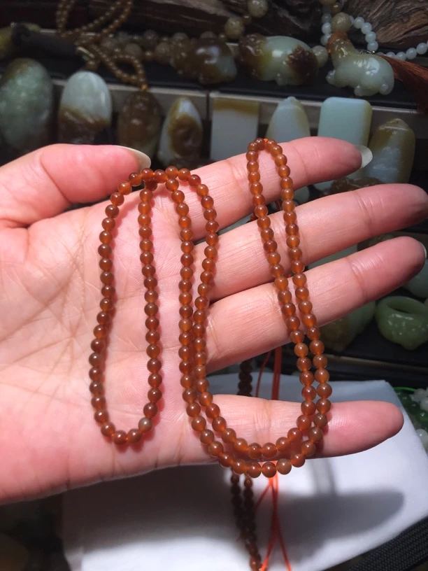 新疆和田玉且末金山糖卡4项链