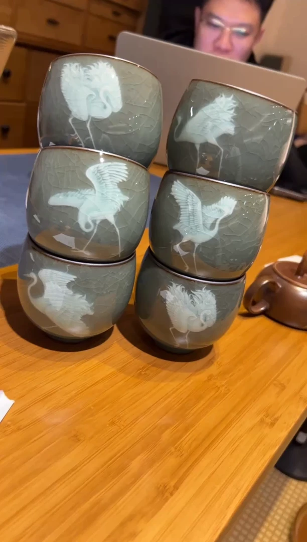 【闪购商品】瓷/(预售)叶芳仙鹤单杯(不挑)