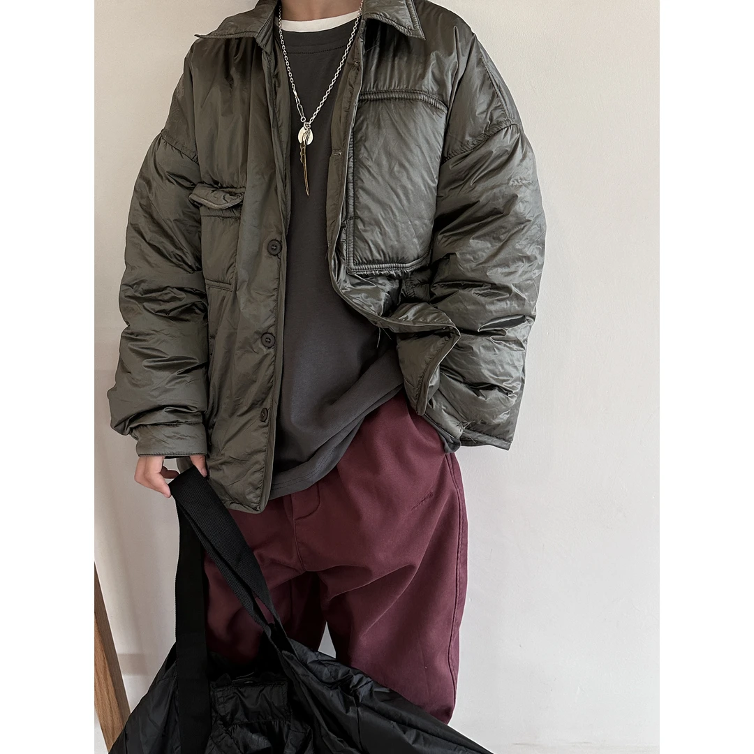 阿又冬季童装儿童男童中大亲子装复古翻领羽绒服99067D