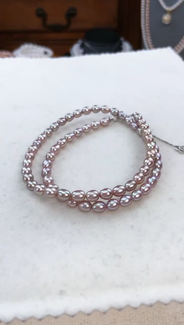 【闪购商品】淡水珍珠项链银S925镶嵌极光天然珍珠项链488