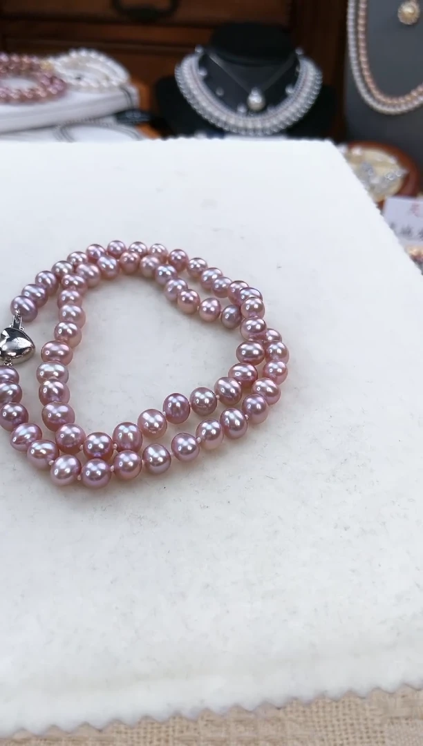 【闪购商品】淡水珍珠项链未镶嵌无核极光7-8mm天然珍珠593