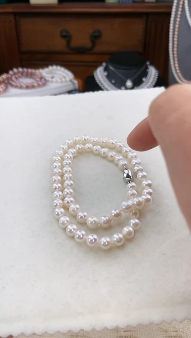 【闪购商品】淡水珍珠项链未镶嵌无核极光6-7mm天然珍珠496