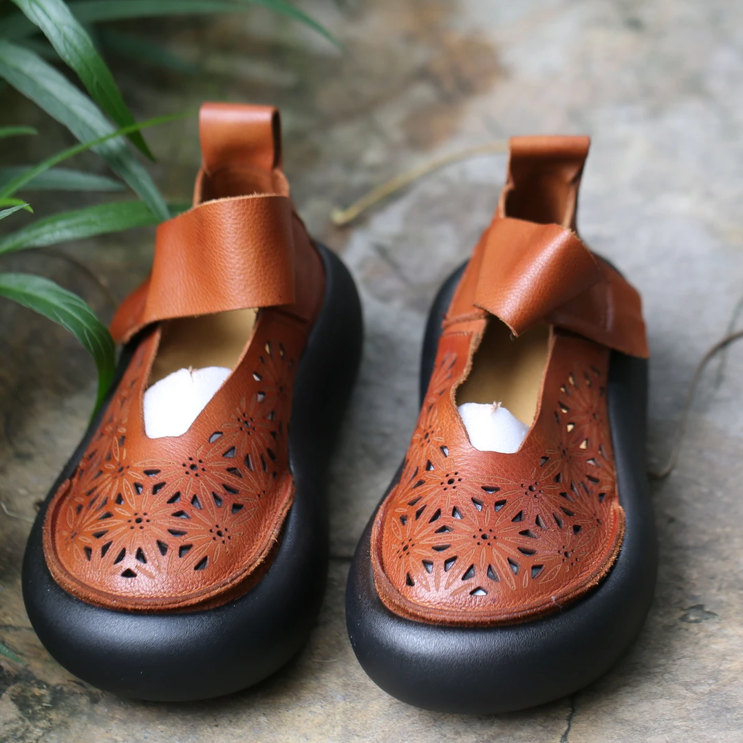 广州爆款头层牛皮透气厚底休闲鞋百搭单鞋668-3脚瘦拍小一码