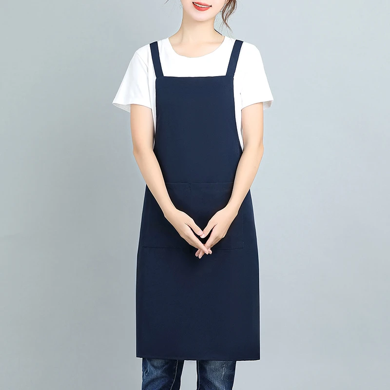 新款帆布围裙防泼水厨房上班咖啡店男士女耐磨美甲定制工作厚工厂
