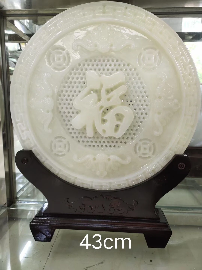 天然玉石雕刻工艺平安扣摆件