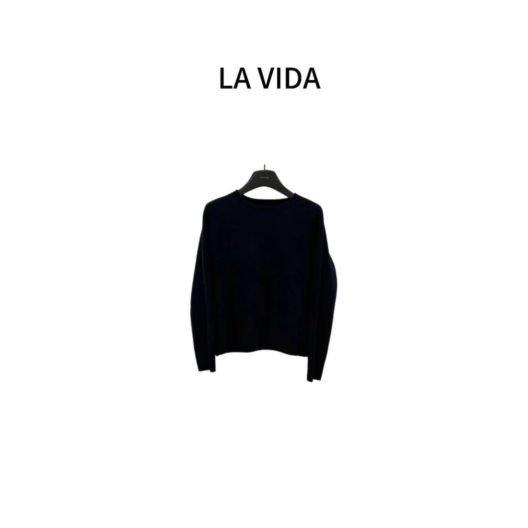LA VIDA-「妥妥老钱」圆领极简两色纯色毛衫