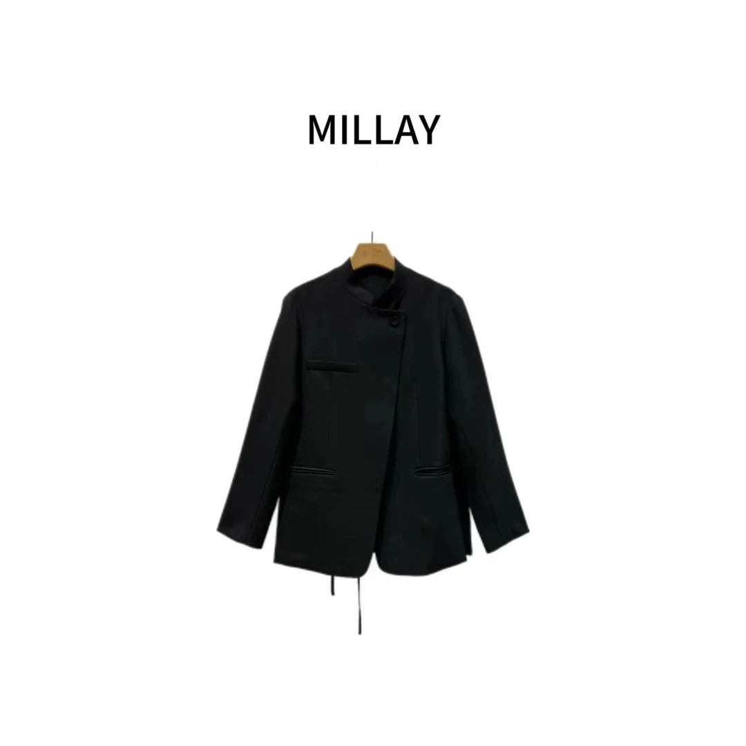 MILLAY-「解构廓形」设计师静奢风斜门襟两面穿西装