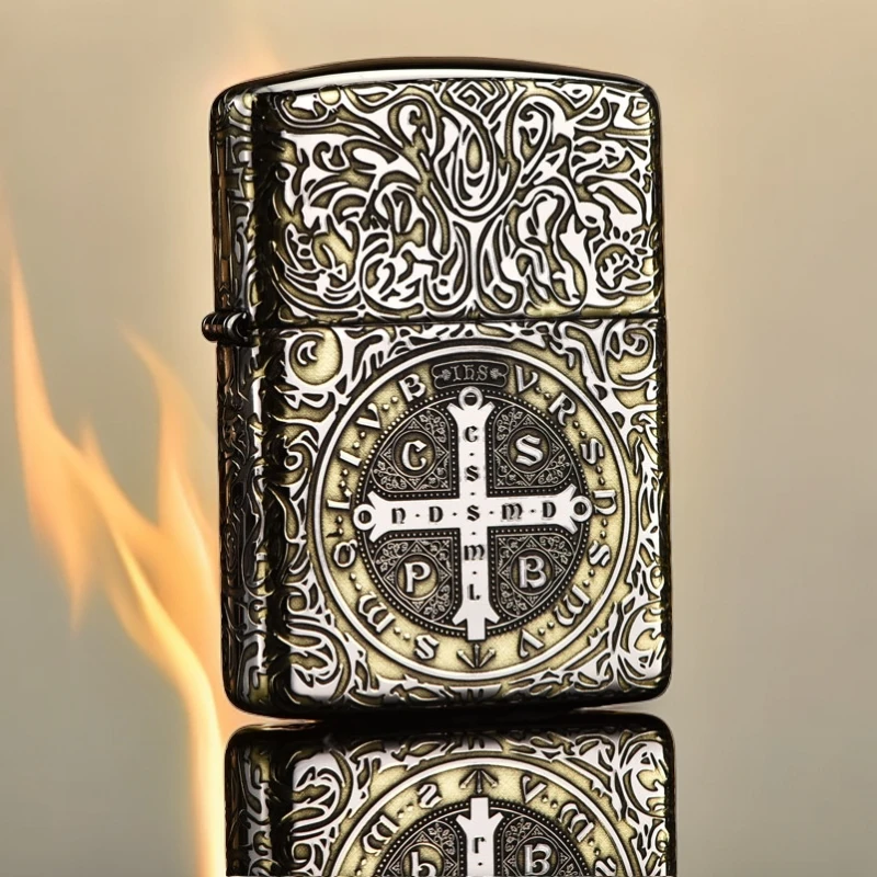 zippo打火机铜盔甲牧师原装之宝煤油防风送男友新年礼物DY9912DK