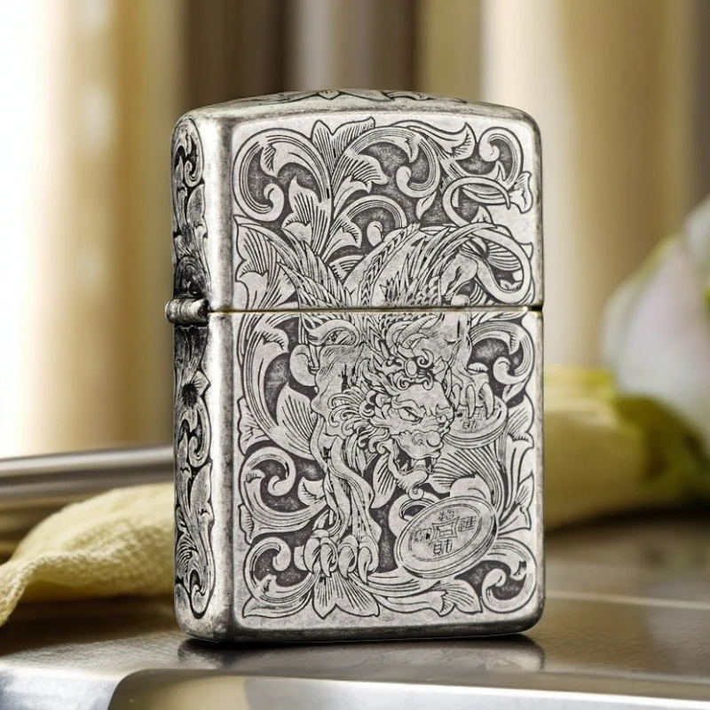 zippo打火机正版古银盔甲财色双收之宝煤油防风打火机 DY9912DK