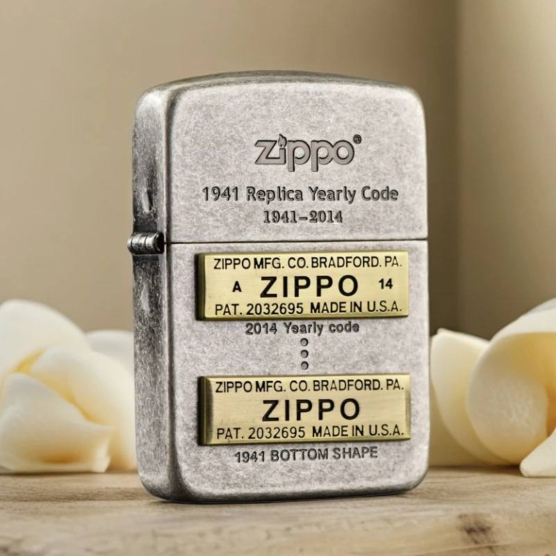 zippo打火机ZBT-1-21a1941复刻-底刻古银徽章黑冰徽章TC9901TZ