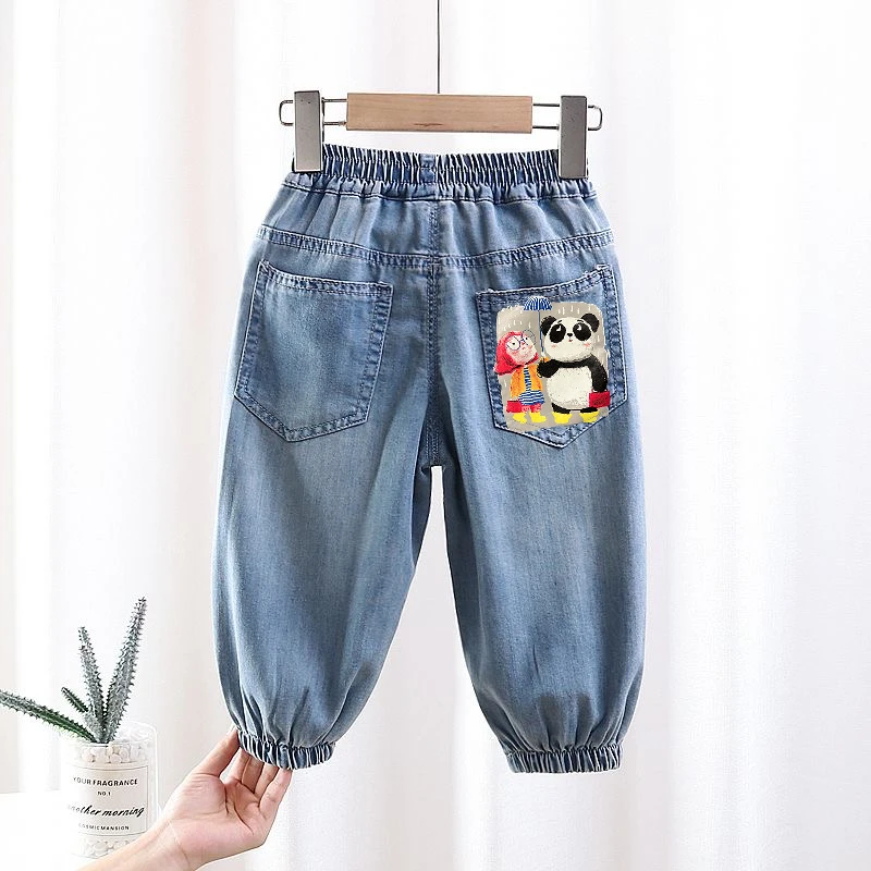 薄款男童牛仔裤2024春夏季牛仔裤宝宝洋气休闲裤宽松小童长裤子