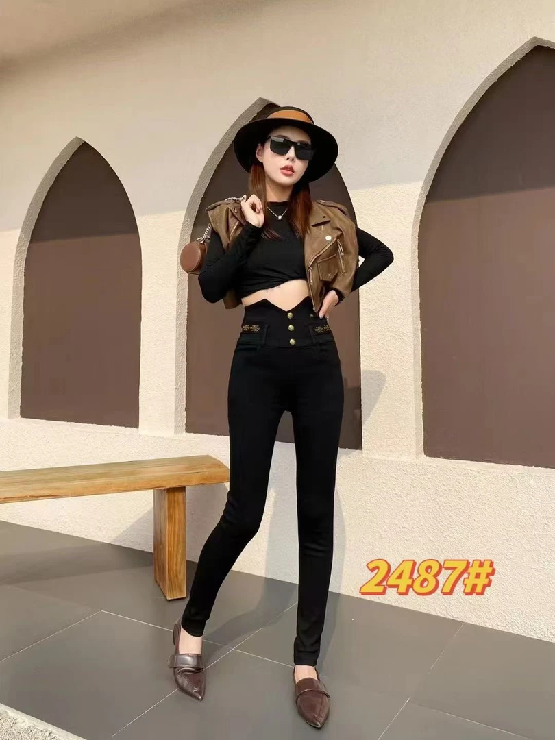 小脚裤女冬季新爆款黑色抓毛高腰显瘦紧身弹力外穿铅笔打底裤2487