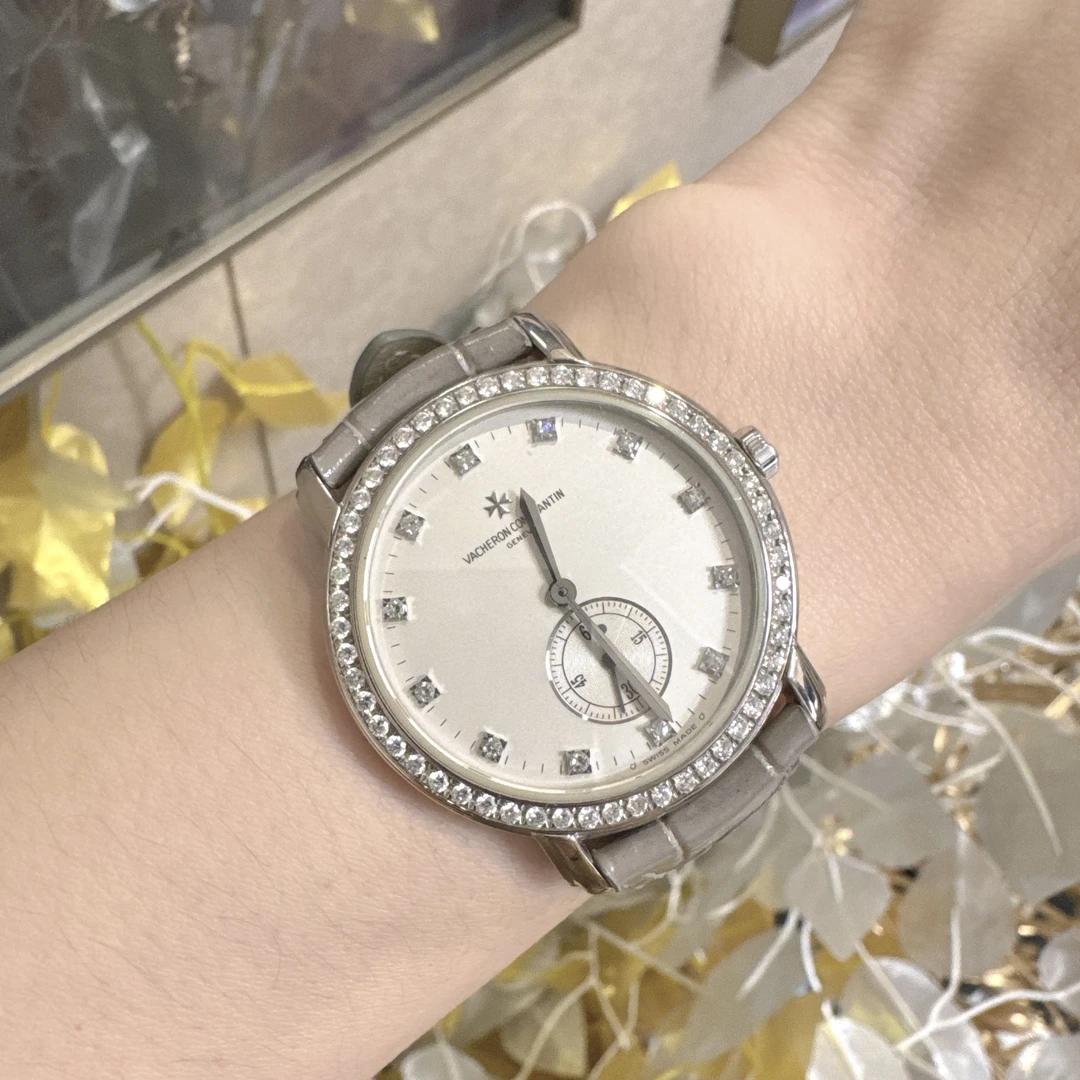 99新 Vacheron Constantin/江诗丹顿 白金后钻背透手动机械女表
