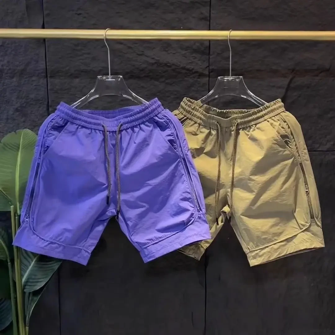 夏季时尚休闲男士短裤宽松薄款透气百搭五分短裤潮流运动沙滩裤男