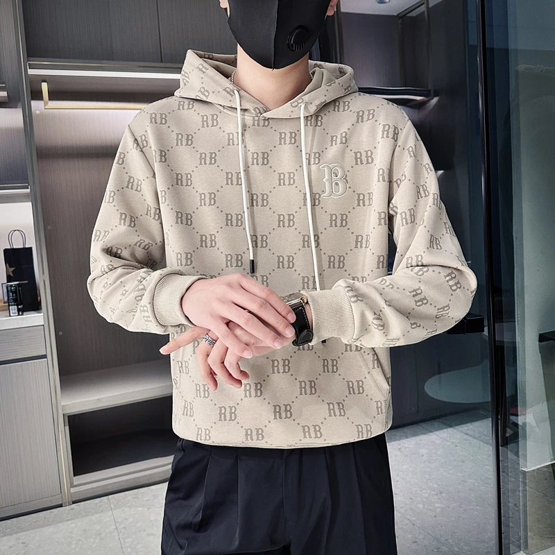 连帽卫衣男士春秋季潮牌痞帅长袖上衣服男装2023新款爆款休闲外套
