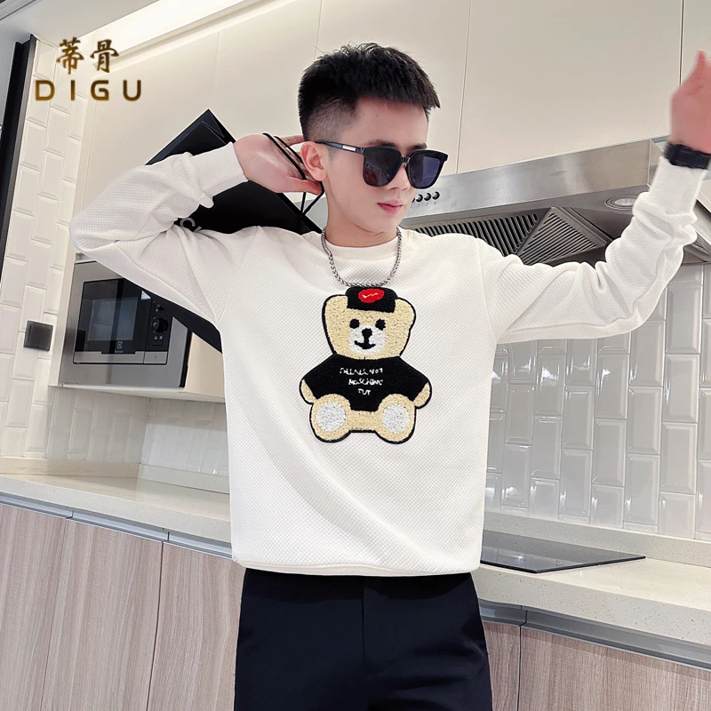 男士秋装新款上衣痞帅长袖卫衣冬季潮牌打底衫高级感圆领外套上衣