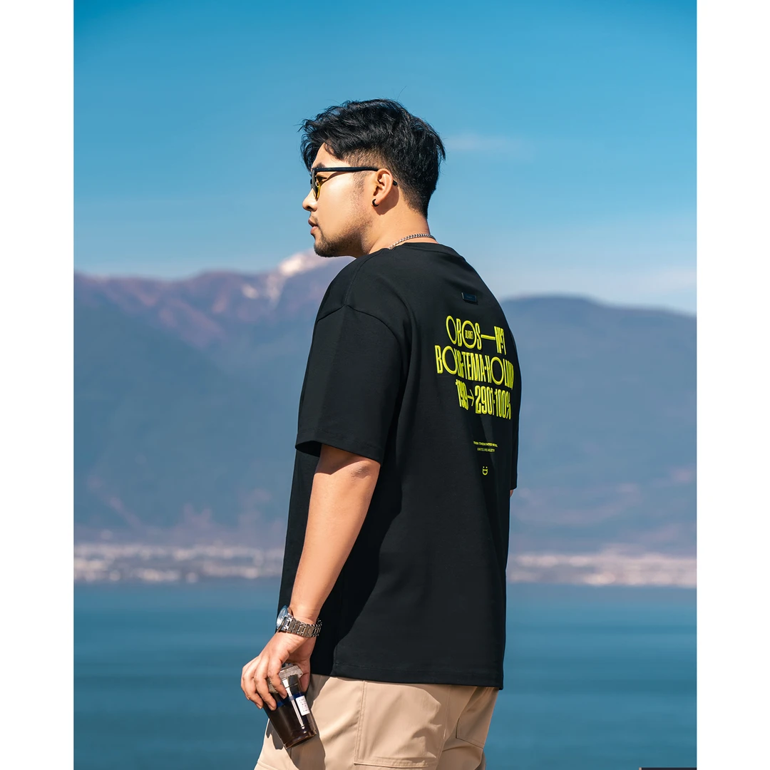 【泡泡立体印花】森老板大码男装夏季胖子男士短袖t恤宽松半袖