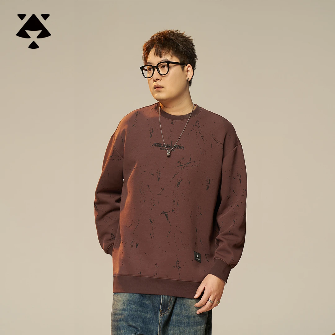 【丝滑水印】森老板大码男装秋季男上衣宽松百搭卫衣男款胖子长袖