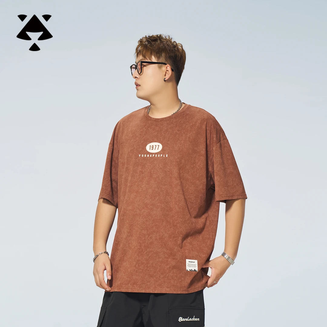 【100棉】森老板大码男装夏季男休闲百搭简约宽松亲肤透气美式短