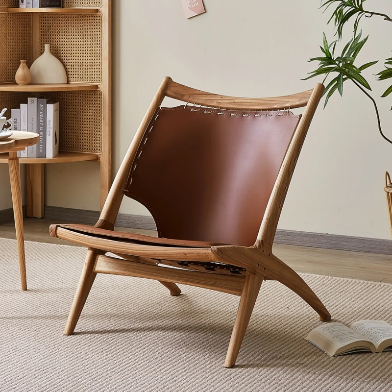 敲云[X躺椅]北欧单人休闲椅客厅阳台靠背侘寂风家用设计师复古椅