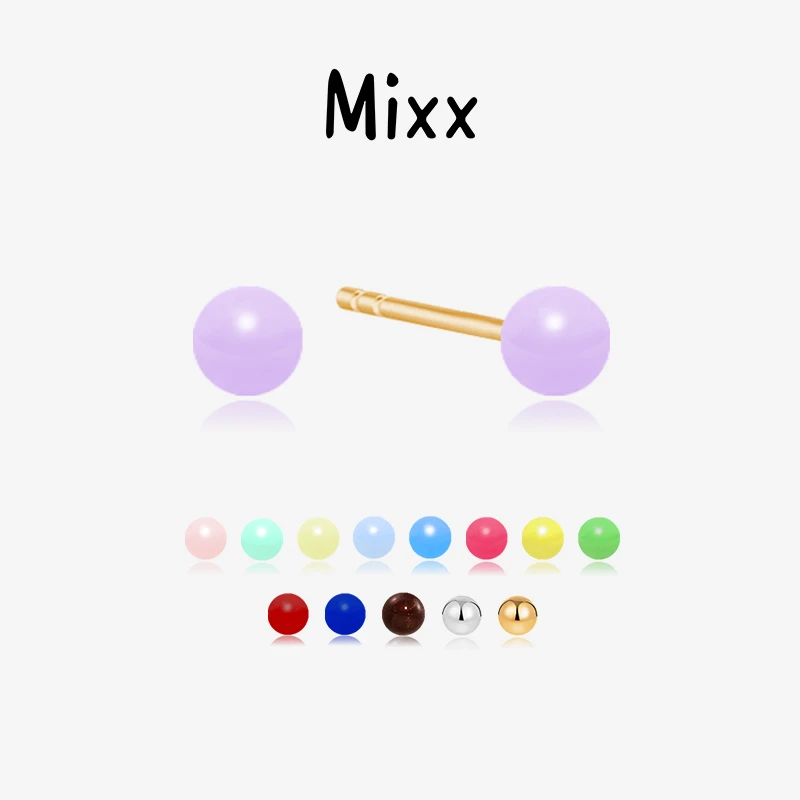 925银珐琅耳饰 Mixx彩色珐琅火柴棍豆豆耳钉耳环可爱百搭糖果色