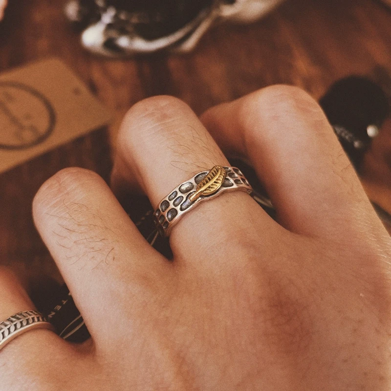 足银戒指 【七牌银楼】纯银时尚复古个性做旧戒指