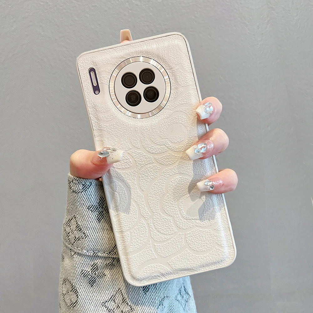 适用华为mate30手机壳mate30pro曲屏e新款女高级简约全包防摔皮纹