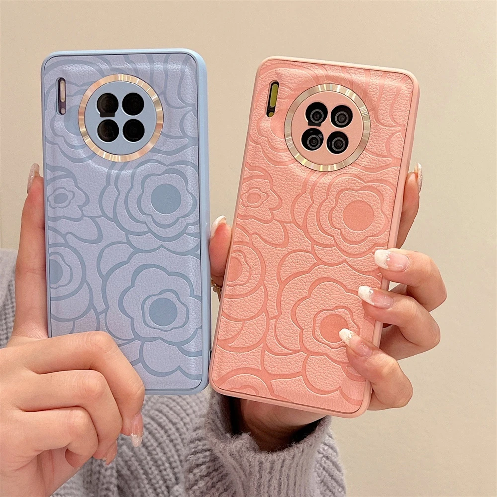 适用华为mate30pro手机壳30epro曲面屏全包防摔ins简约高级感皮纹