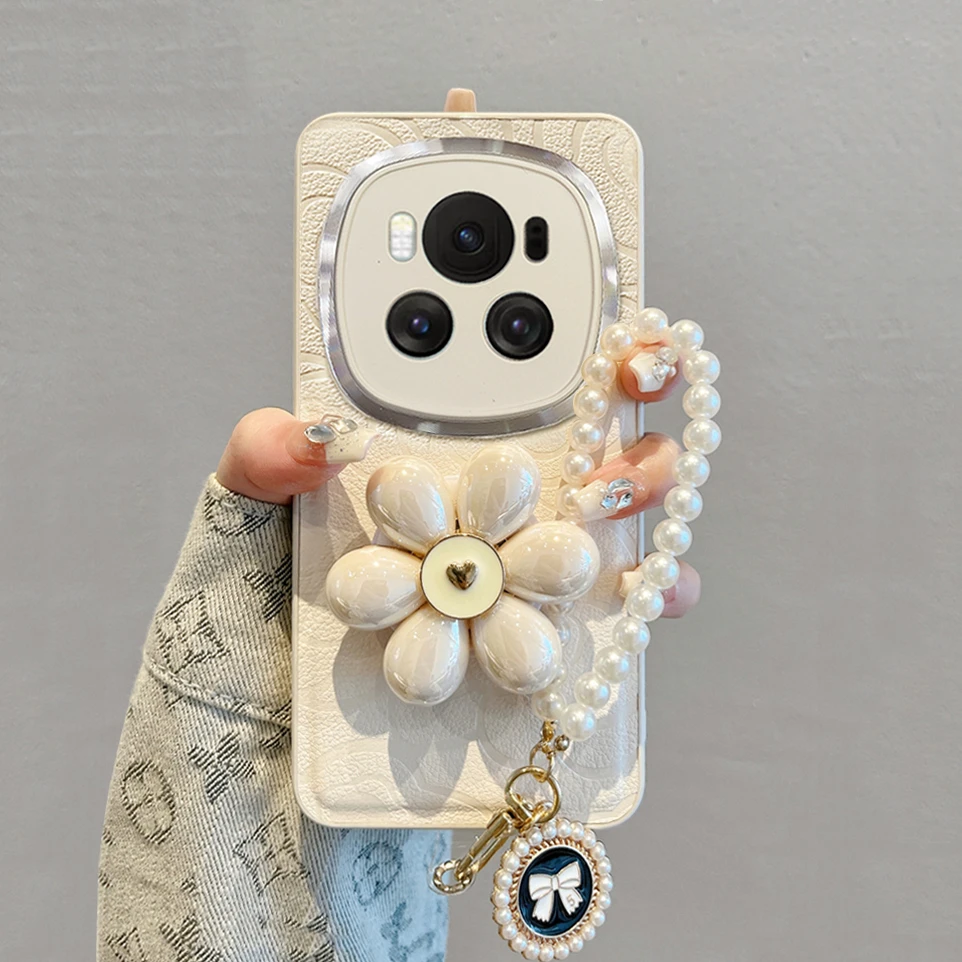 适用荣耀magic6手机壳新款magic6pro全包防摔x50山茶花高级手链女