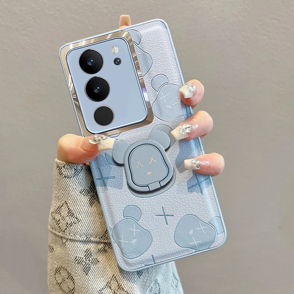 适用vivos17手机壳s17t新款女s17pro卡通高级感带支架e曲面屏防摔