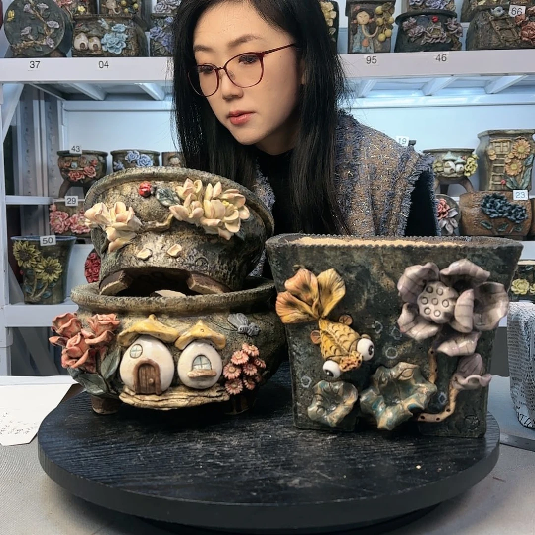 红陶20CM以下青藤花器