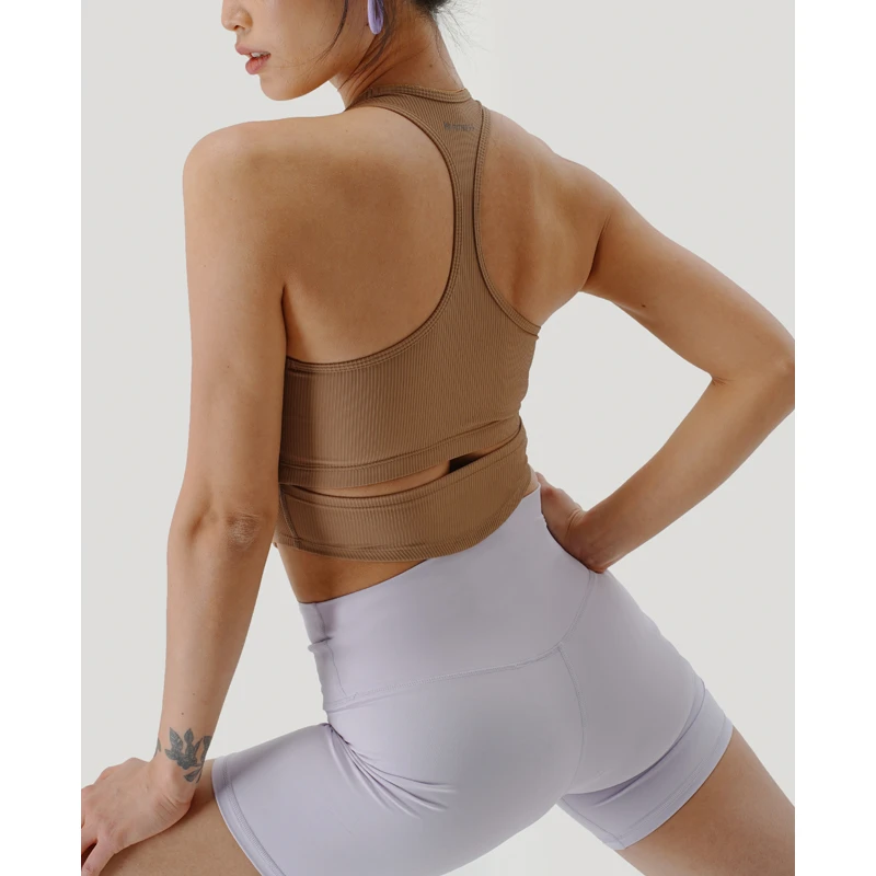 kk fitness瑜伽背心带胸垫美背健身上衣速干运动跑步训练衣紧身