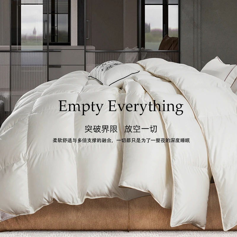 95白鹅绒750蓬全棉羽绒被高档鹅绒被