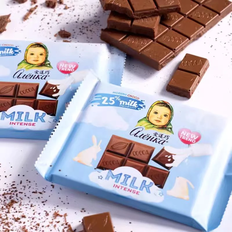 【大妮儿】俄罗斯原装进口爱莲巧蜂蜜牛奶巧克力特浓大头娃娃可可脂