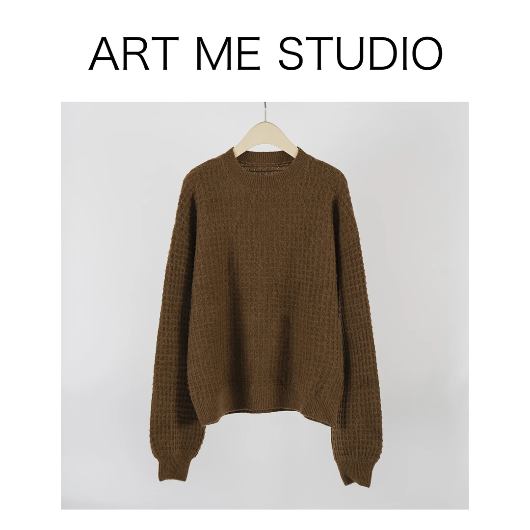 Artme瓜瓜呀【焦糖华夫针织上衣】韩版长袖针织衫百搭时尚b040