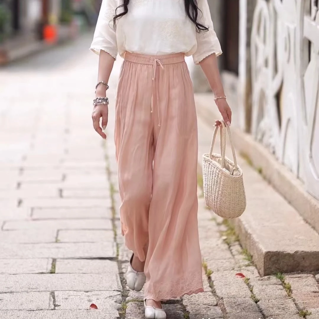 【大户人家-富婆裤】5272夏季苎麻复古中国风文艺休闲阔腿裤