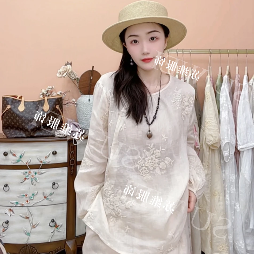 【维揽】8211夏季苎麻新中式中国风宽松衬衫