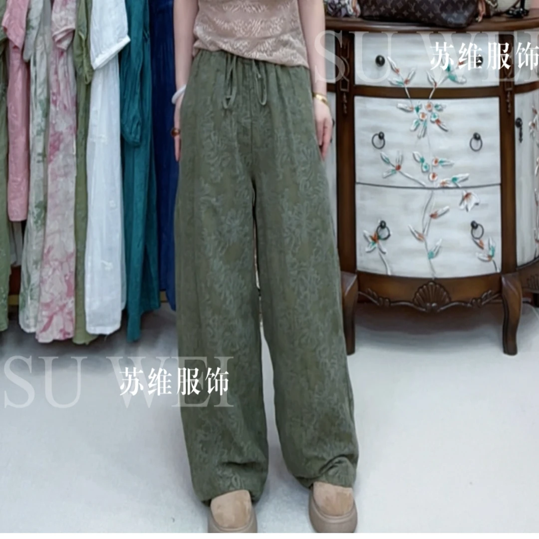 【别样长裤】8011秋冬新款亚麻棉直筒垂感中高腰棉裤