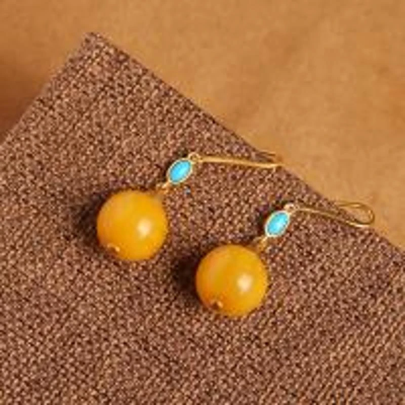 【香掌柜】蜜蜡耳钩（多样性发货）