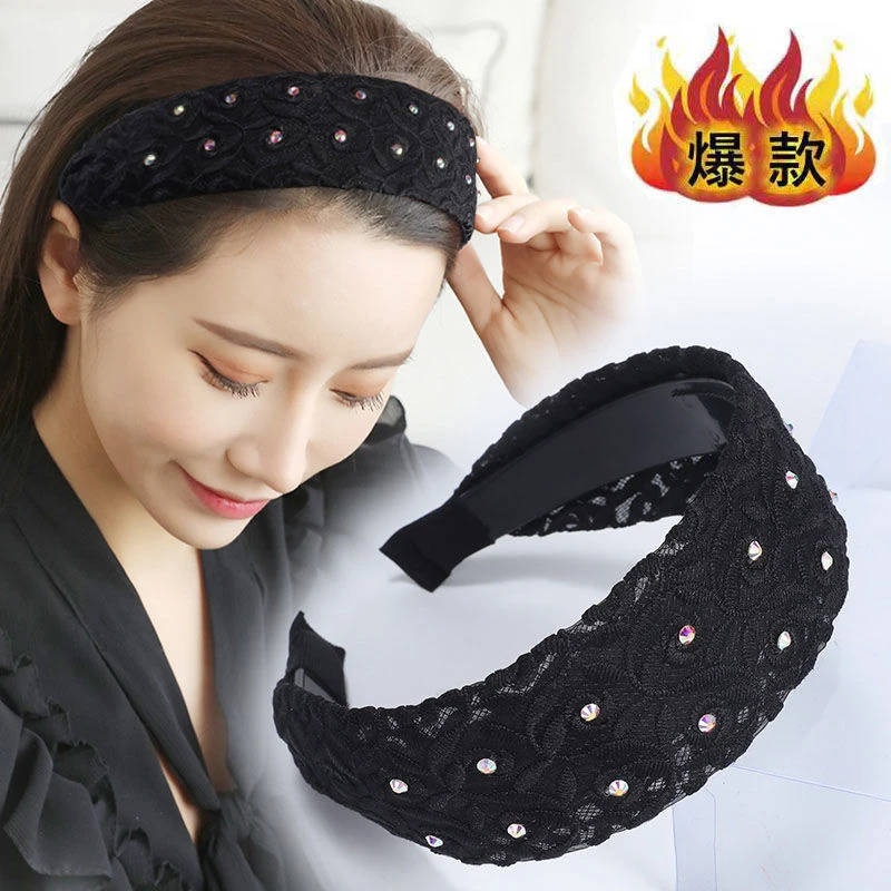 新款宽边发箍女遮白发碎发外戴百搭防滑头箍