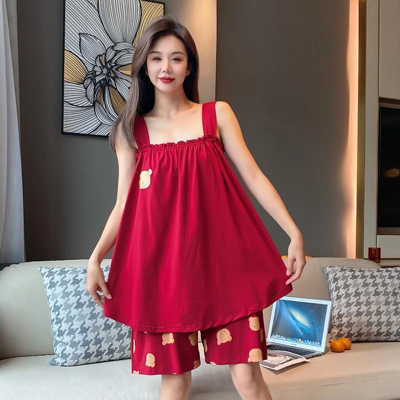 夏季新款加大码胖妹妹300斤中长款慵懒风可外穿家居服两件套女ins