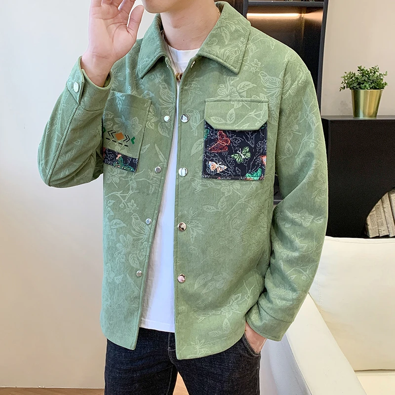 2025春秋季男士夹克翻领小香风高级感痞帅休闲外套男潮牌褂子上衣