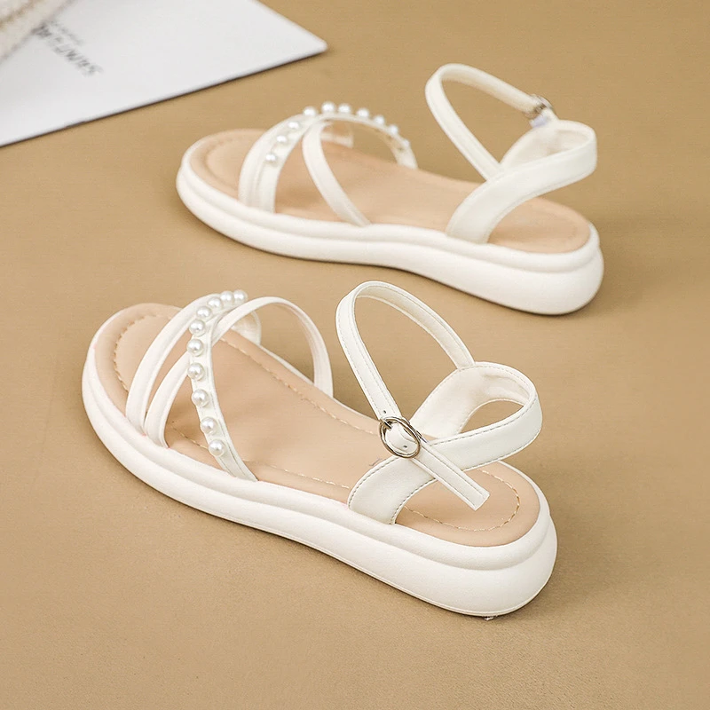 【夏季凉鞋】2025新款爆款夏季外穿百搭厚底绑带软底平底防滑凉鞋女