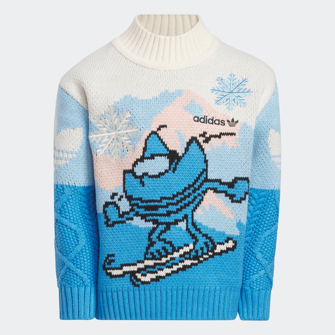 阿迪达斯童服卫衣运动男女针织套头毛衣XMAS SWEATER LK HZ9216