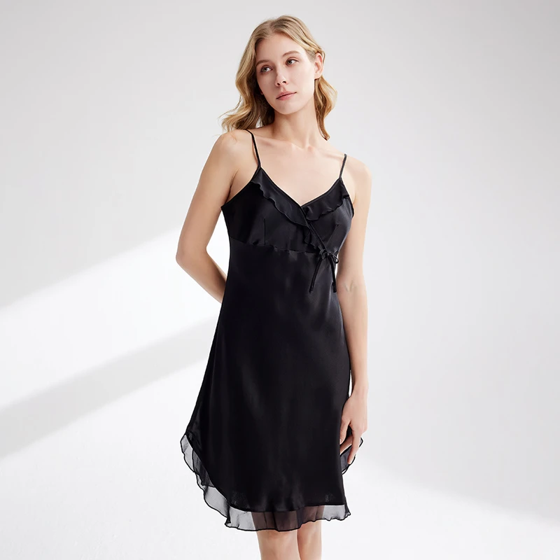 100%桑蚕丝睡裙女款真丝连衣裙性感春夏吊带裙家居服82031492