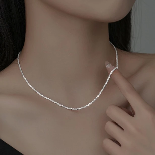 言若银匠 坠链均925银 纯银项链女波光粼粼百搭高级感锁骨链XL55