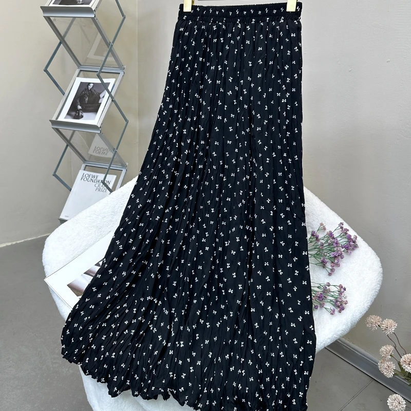 3106【秋上新】减龄蝴蝶结大摆六片裙拼接a字半身裙高腰中长裙子