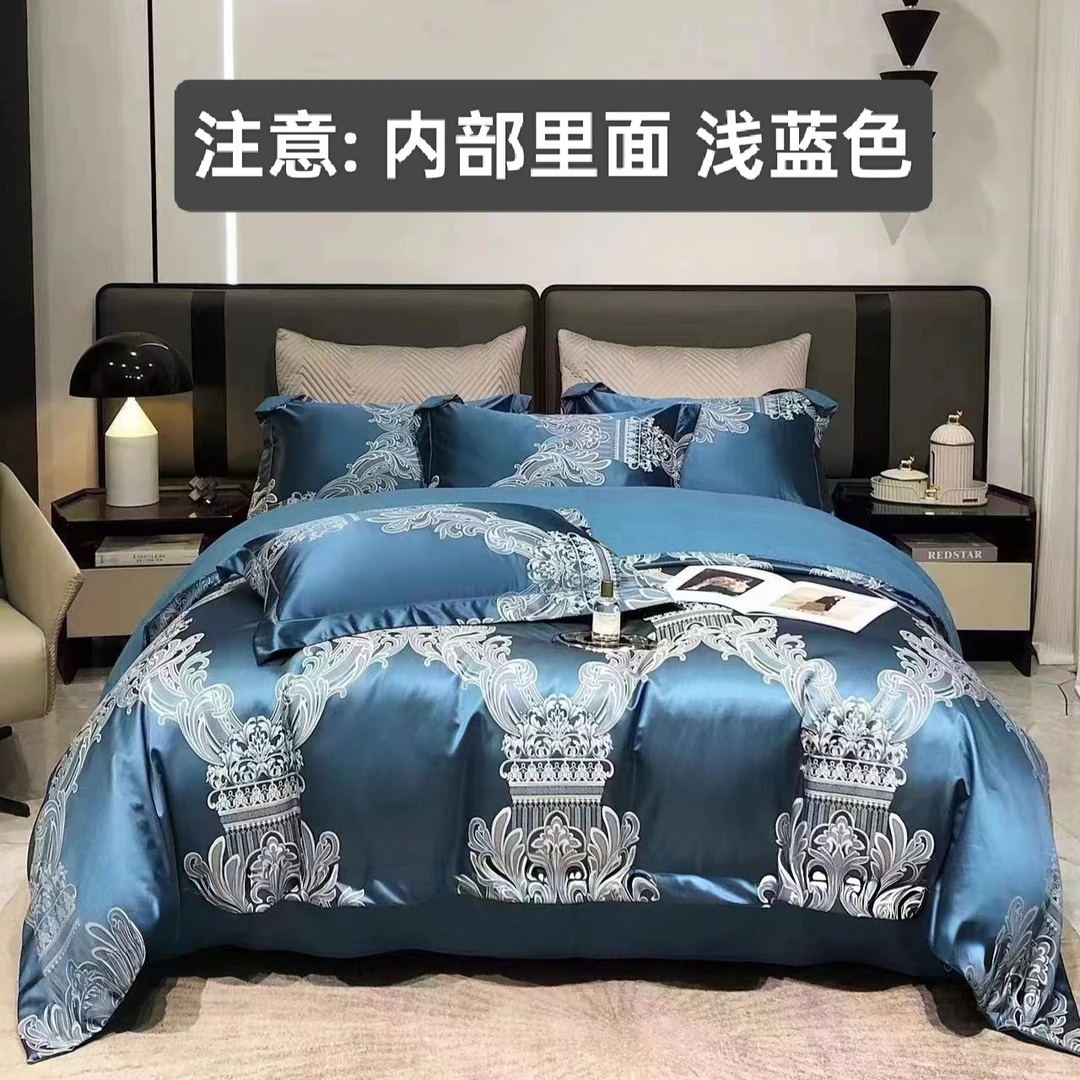 开花磨毛软舒适布料A类材质高级感被套床单双枕舒适亲肤柔顺透气