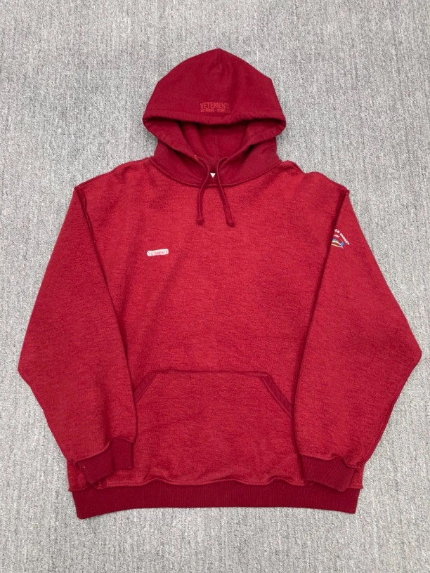 全新未使用 VETEMENTS xs码 vetements 反穿贴布帽衫 全新