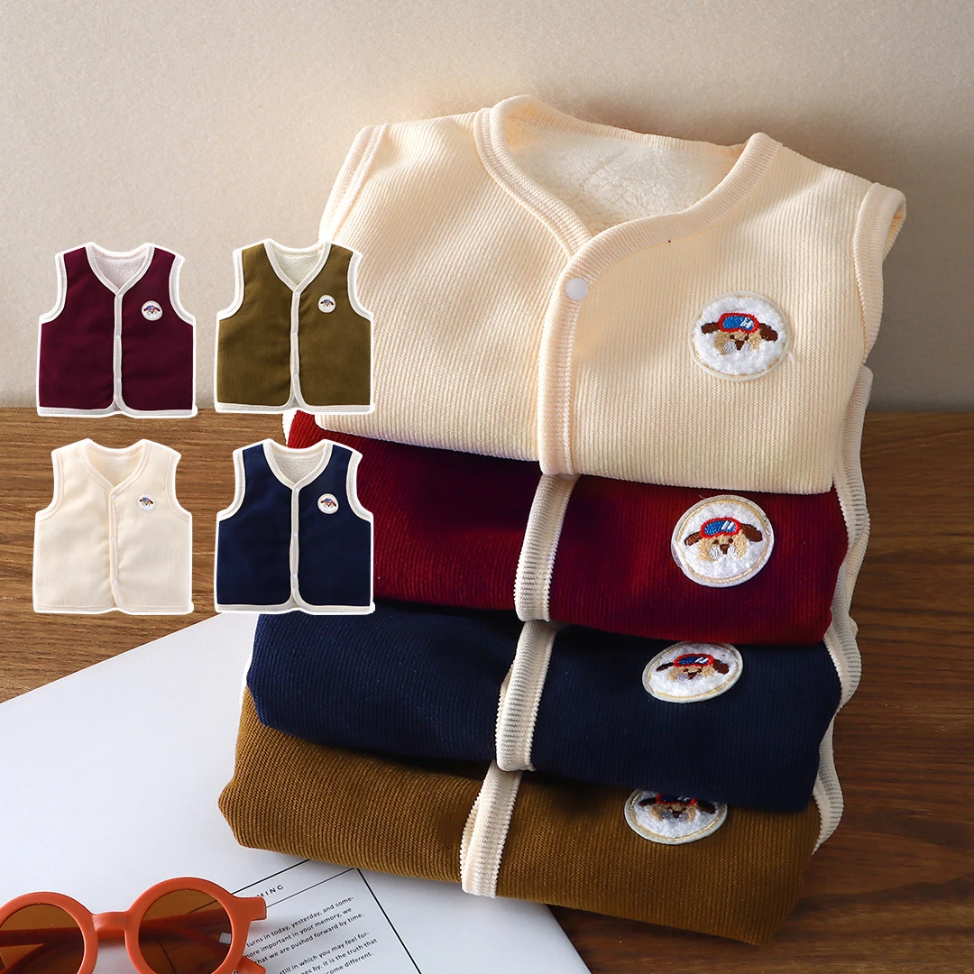 []油点小凡儿童马甲男女童加厚保暖外穿灯芯绒秋冬加绒背心宝宝